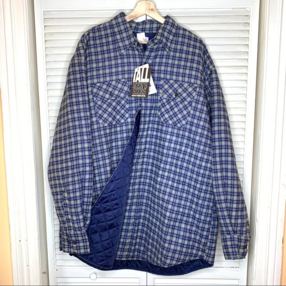 NEW SportsAfield Tall plaid quilted shacket 2X